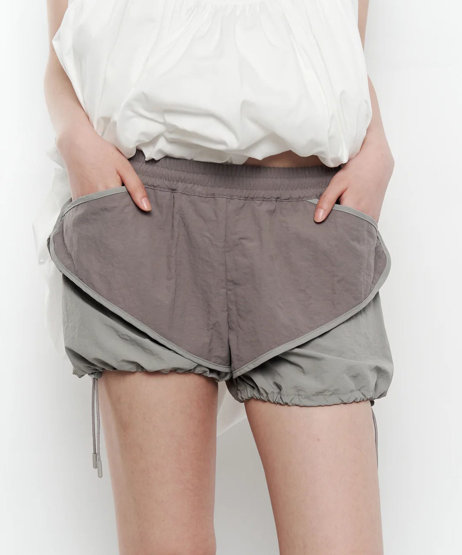 NYLON PUFFY SHORTS