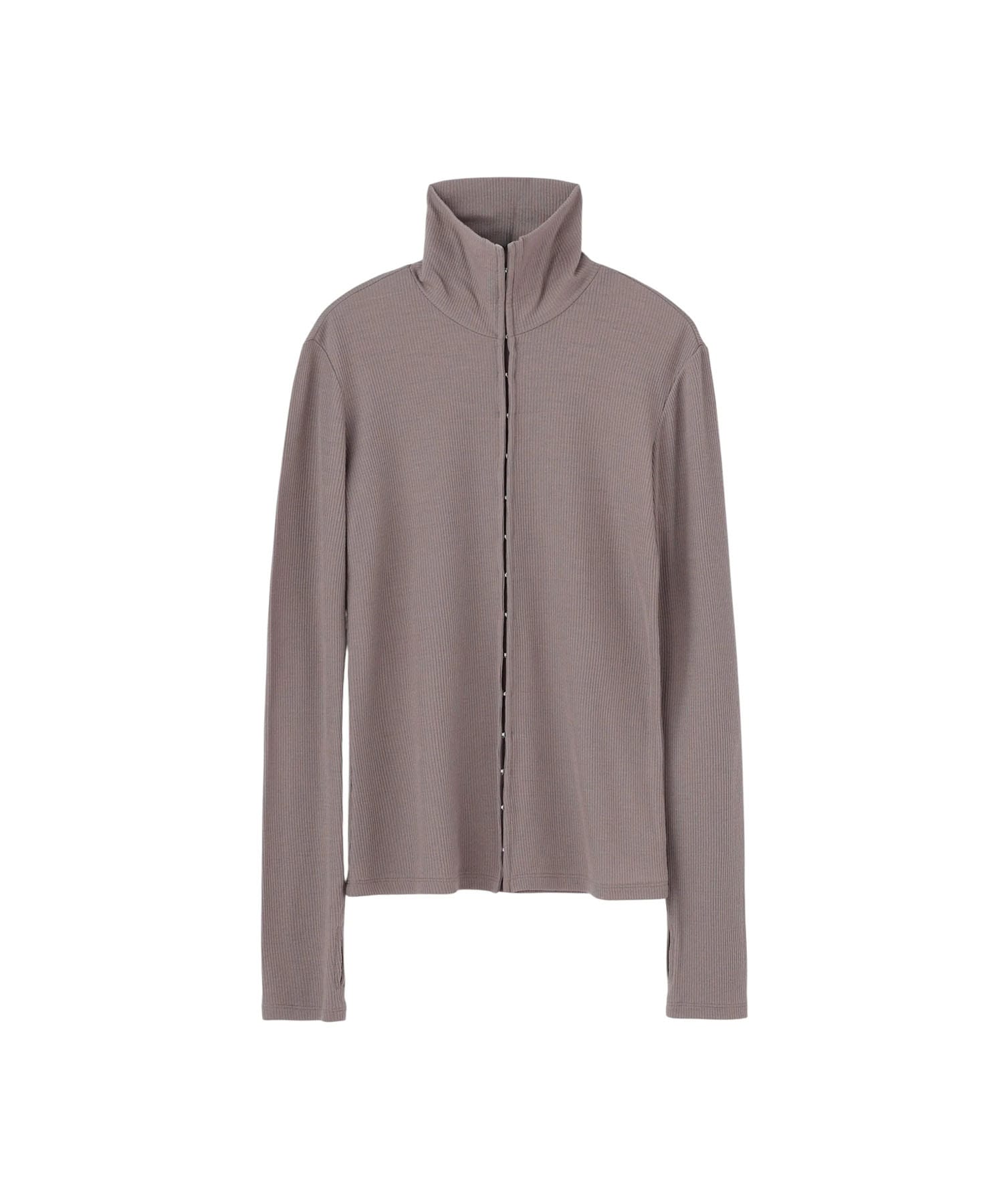 WOOL JERSEY HI NECK TOP