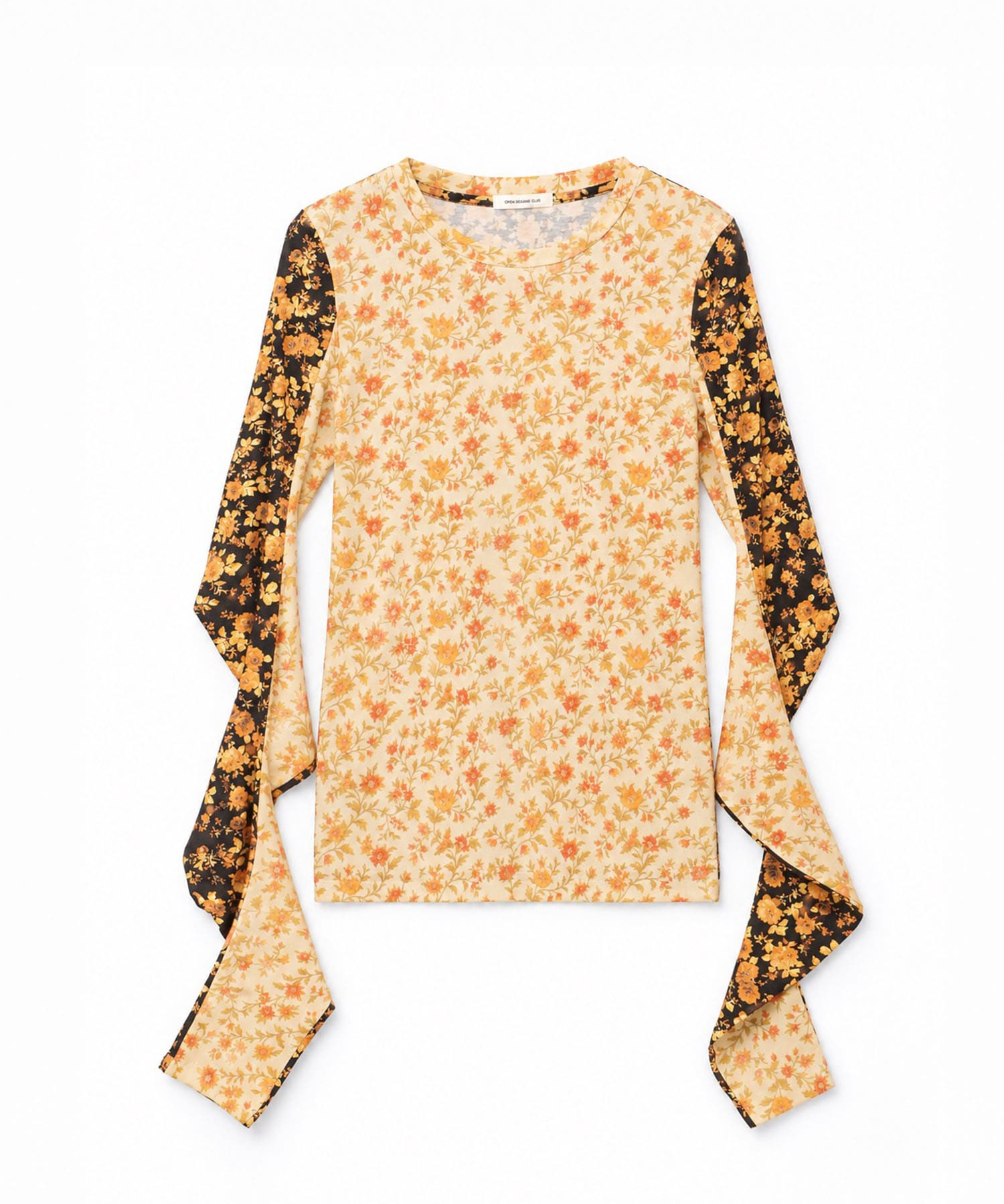 Curved Sleeve Flower Top