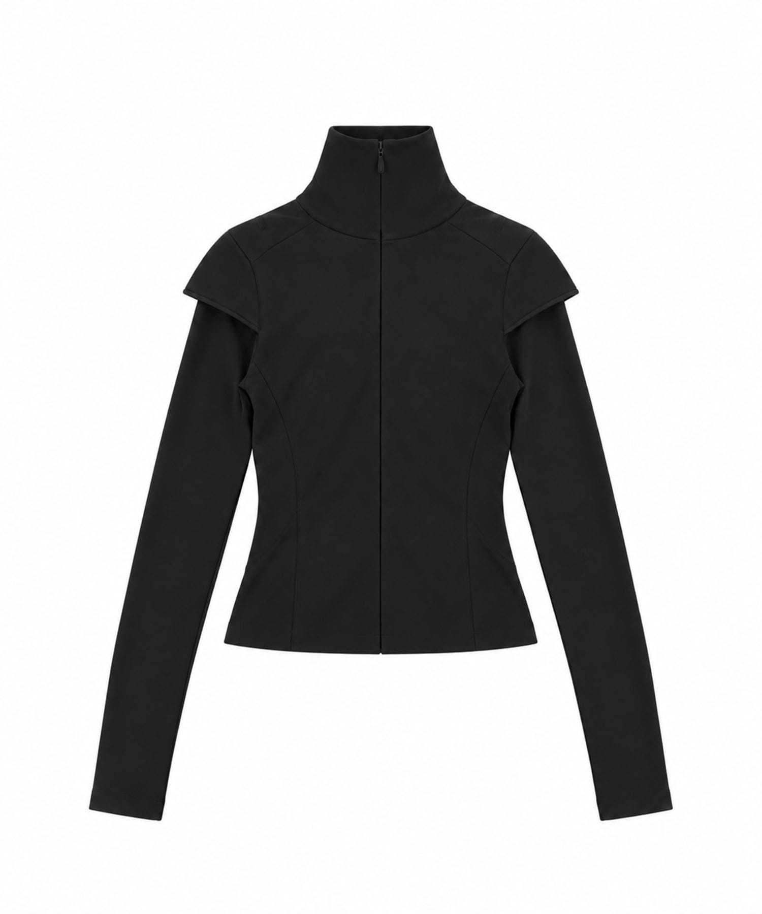 Layered-Sleeve High-Neck Top