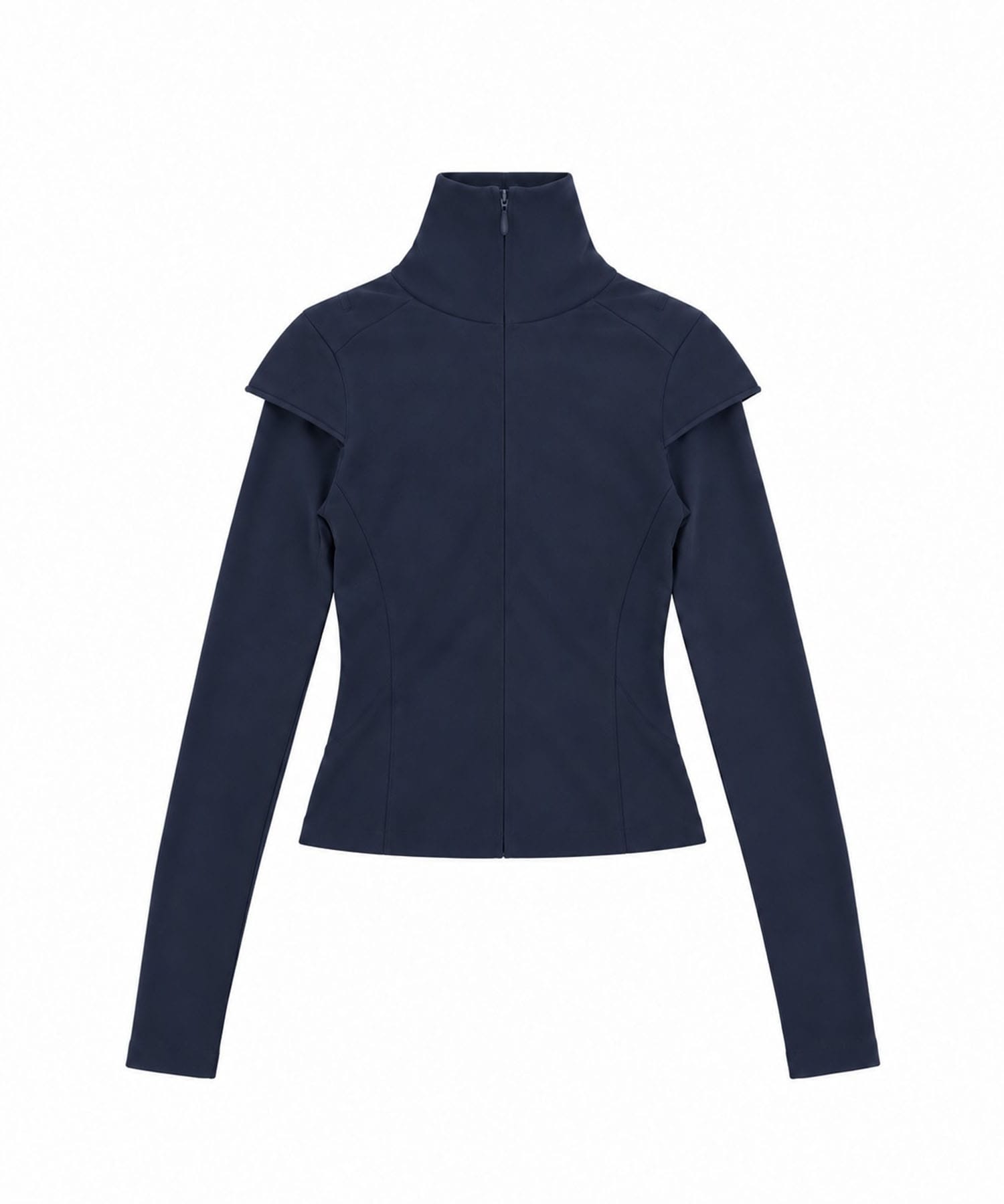Layered-Sleeve High-Neck Top