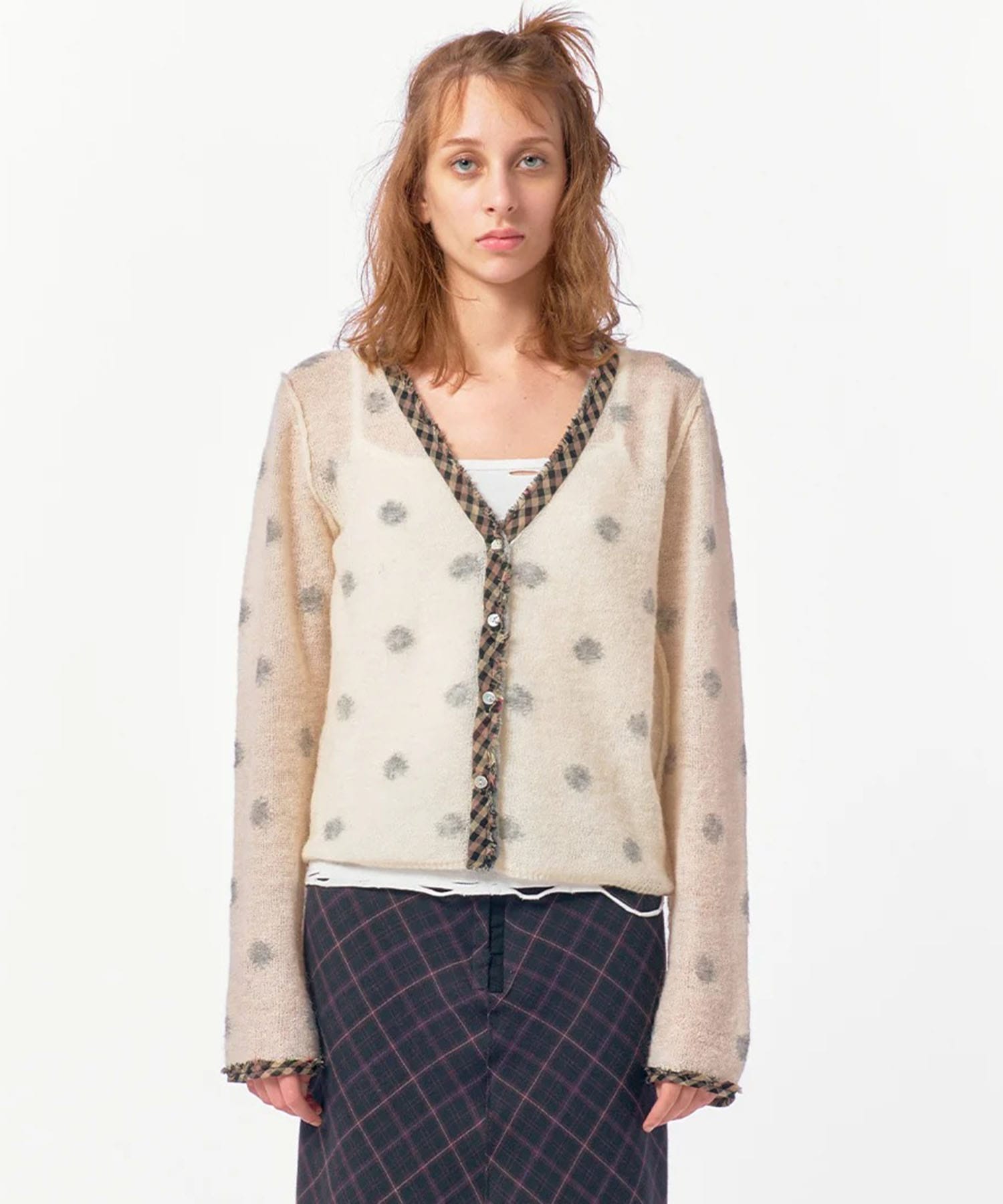 Jacquard Dot Knit Cardigan