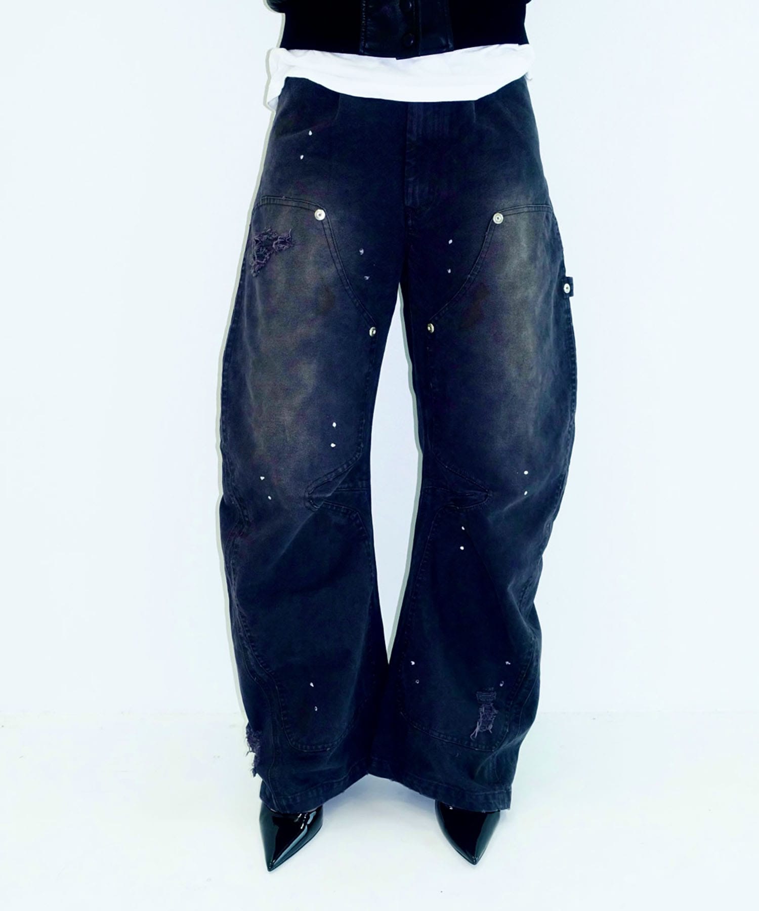 KOWGA×duck double knee curved pants