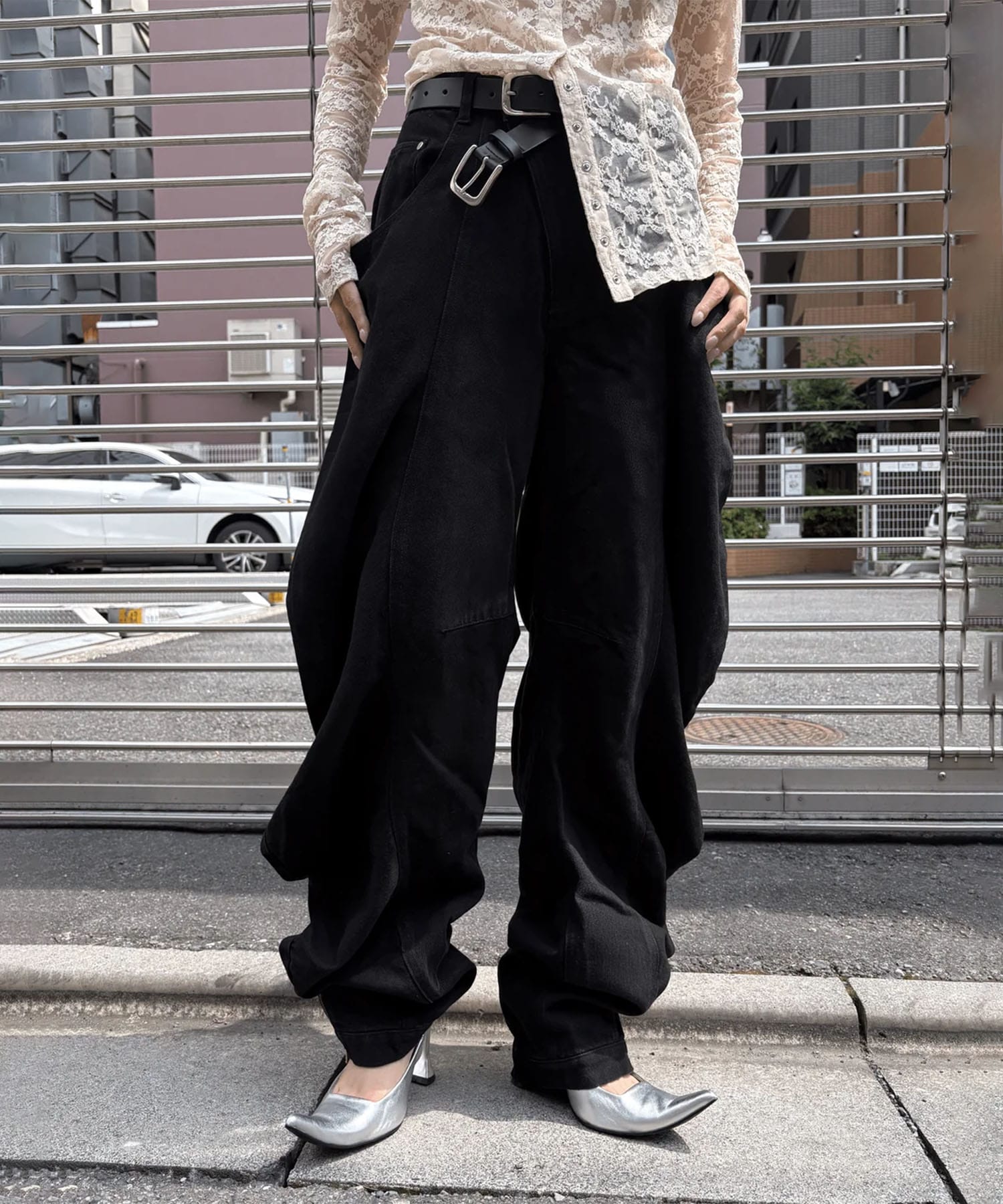 LIQUID DENIM PANTS　BLACK