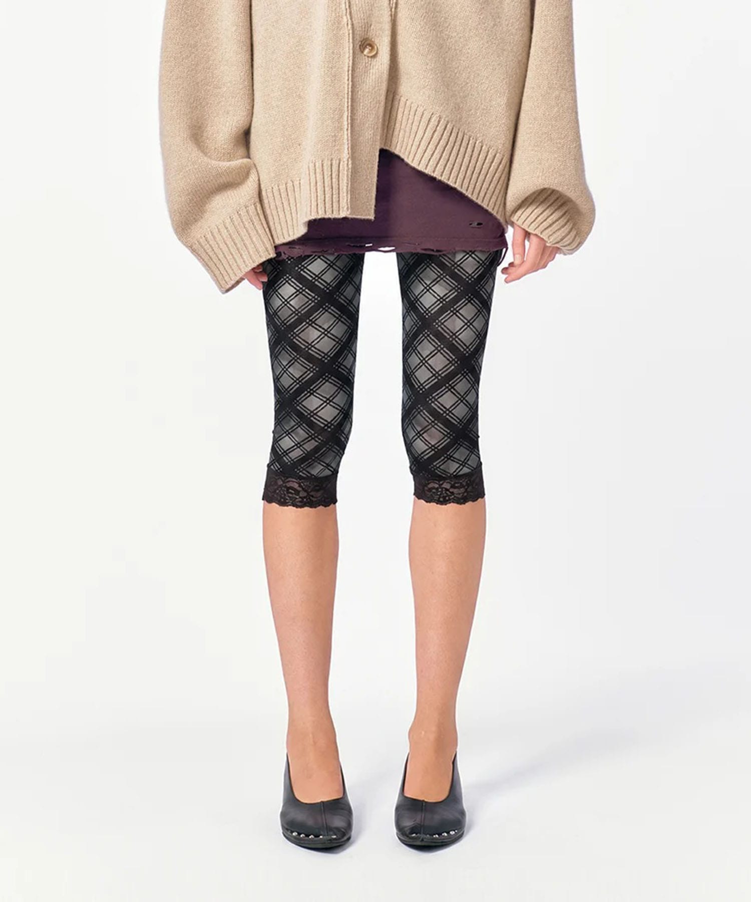 Lace-Trim Mid-Calf Shorts