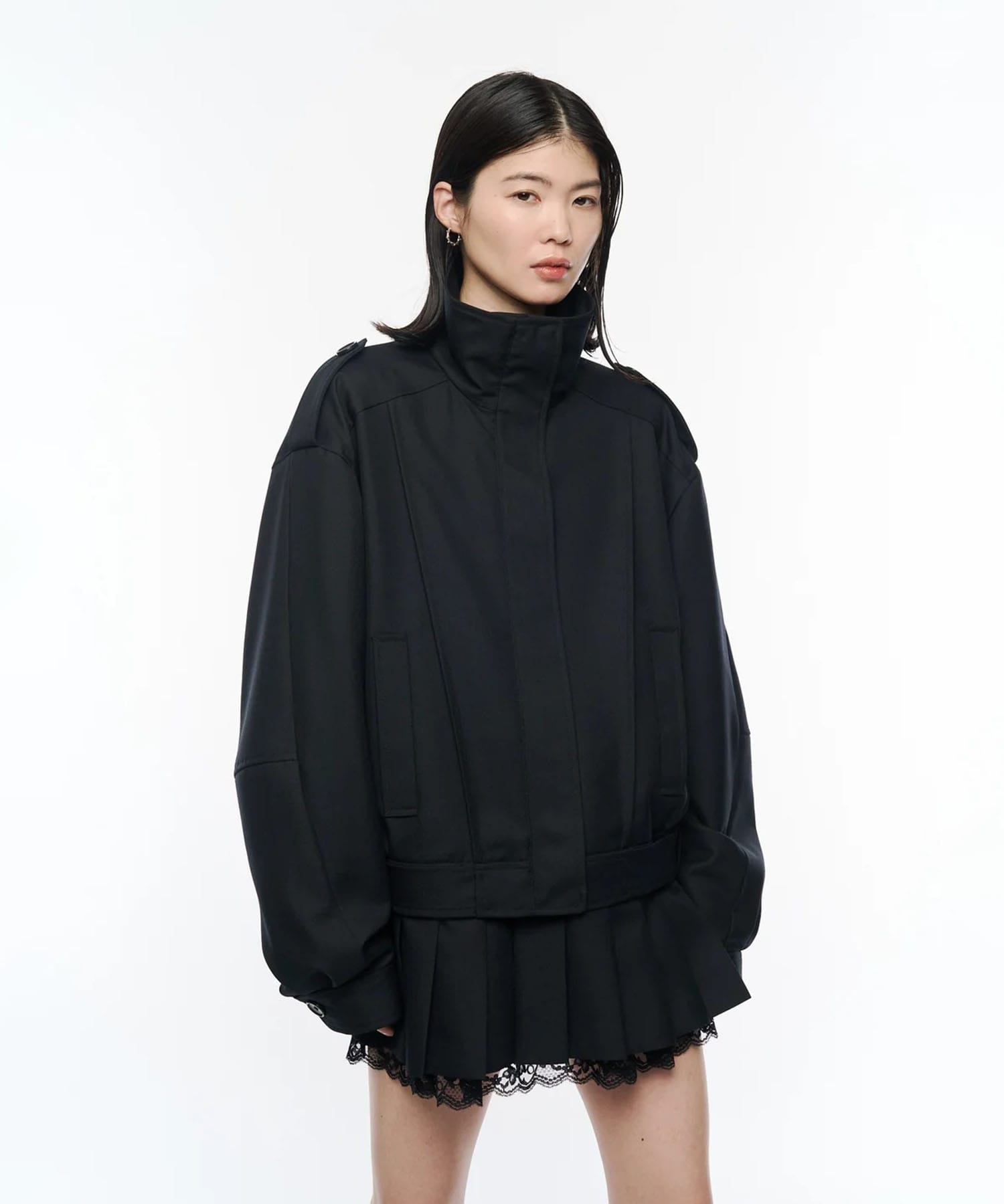 Kilt-Hem Zip Blouson