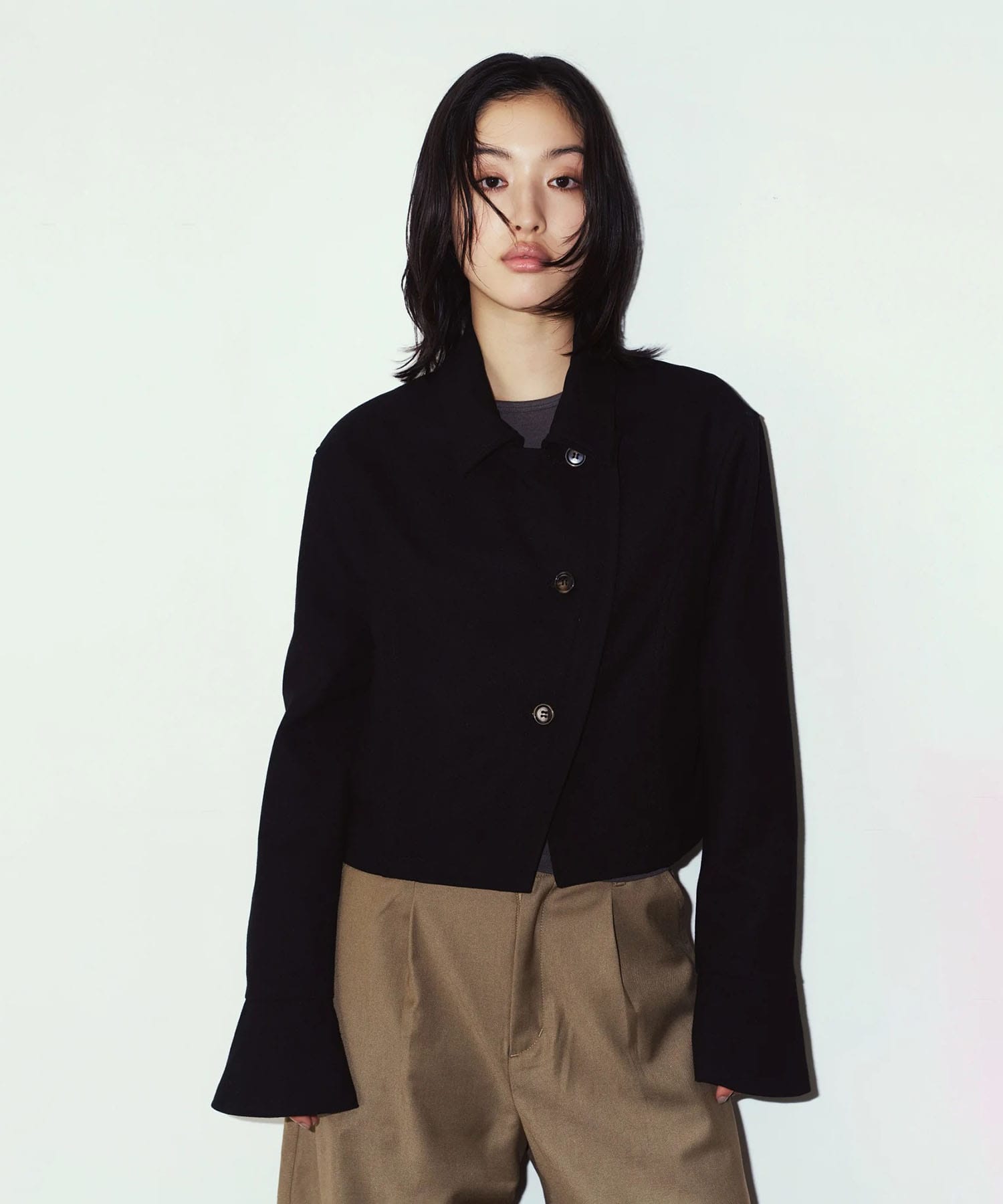 2way cropped frill jacket