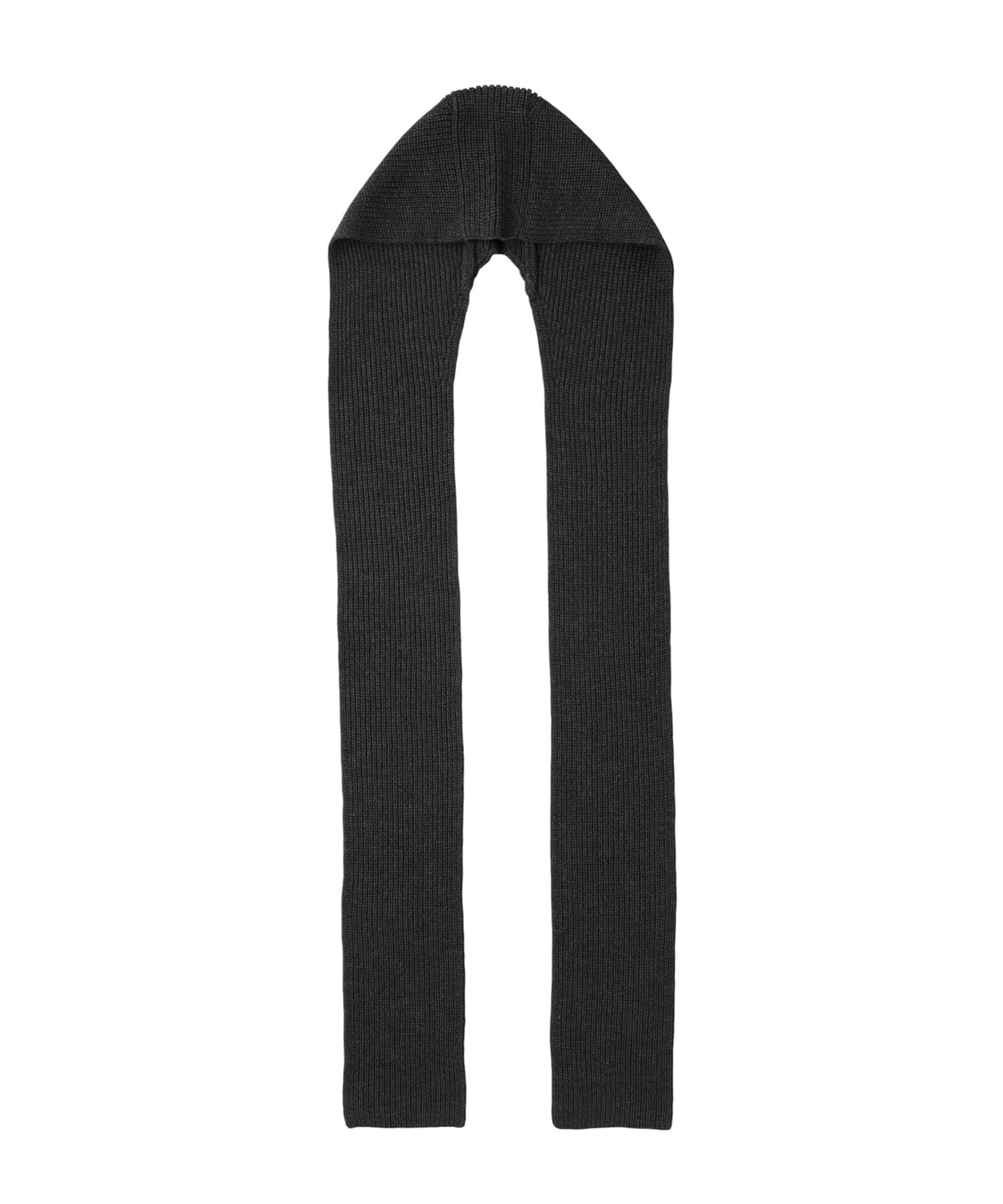 RIB KNIT HOODED SCARF
