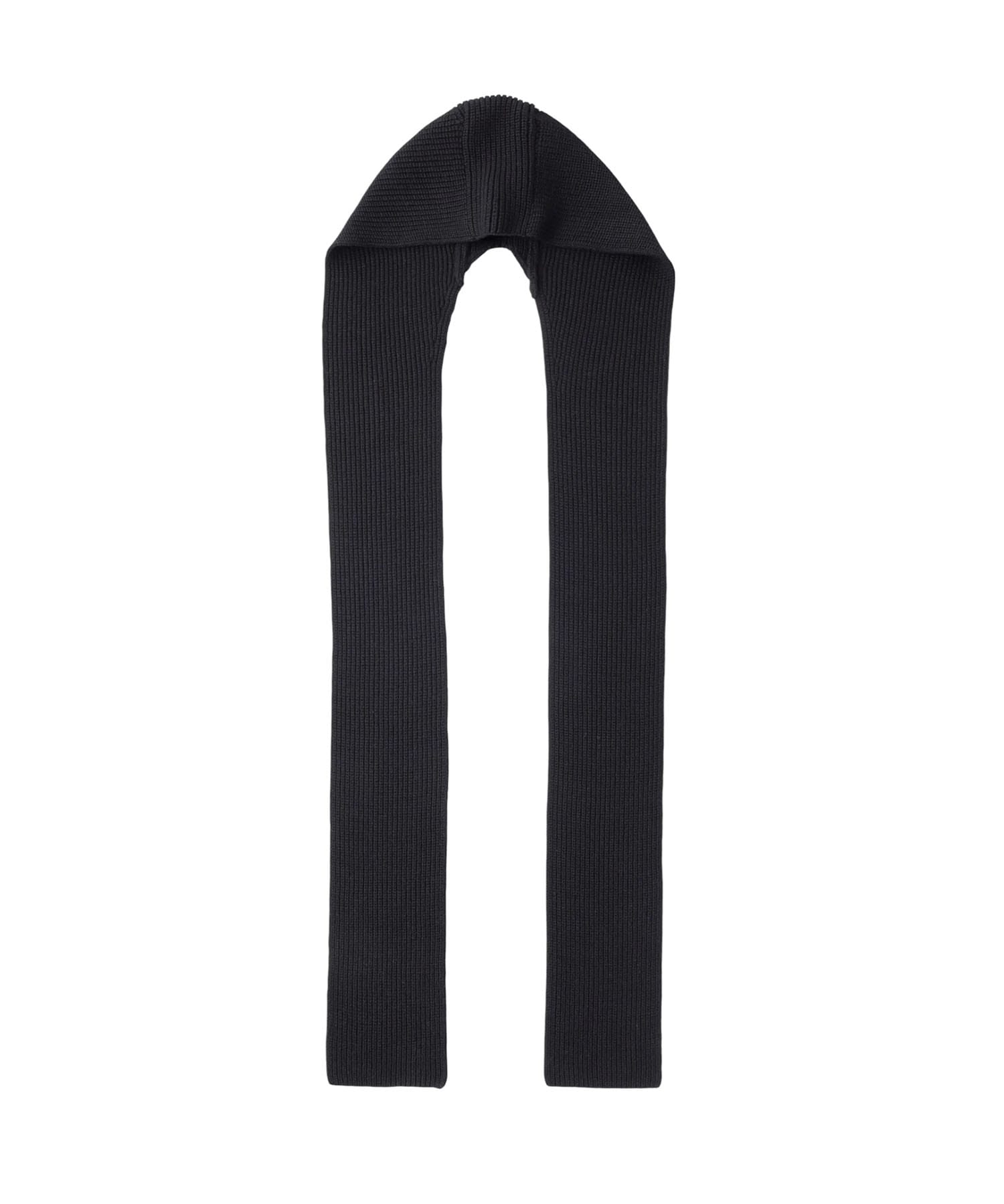 RIB KNIT HOODED SCARF
