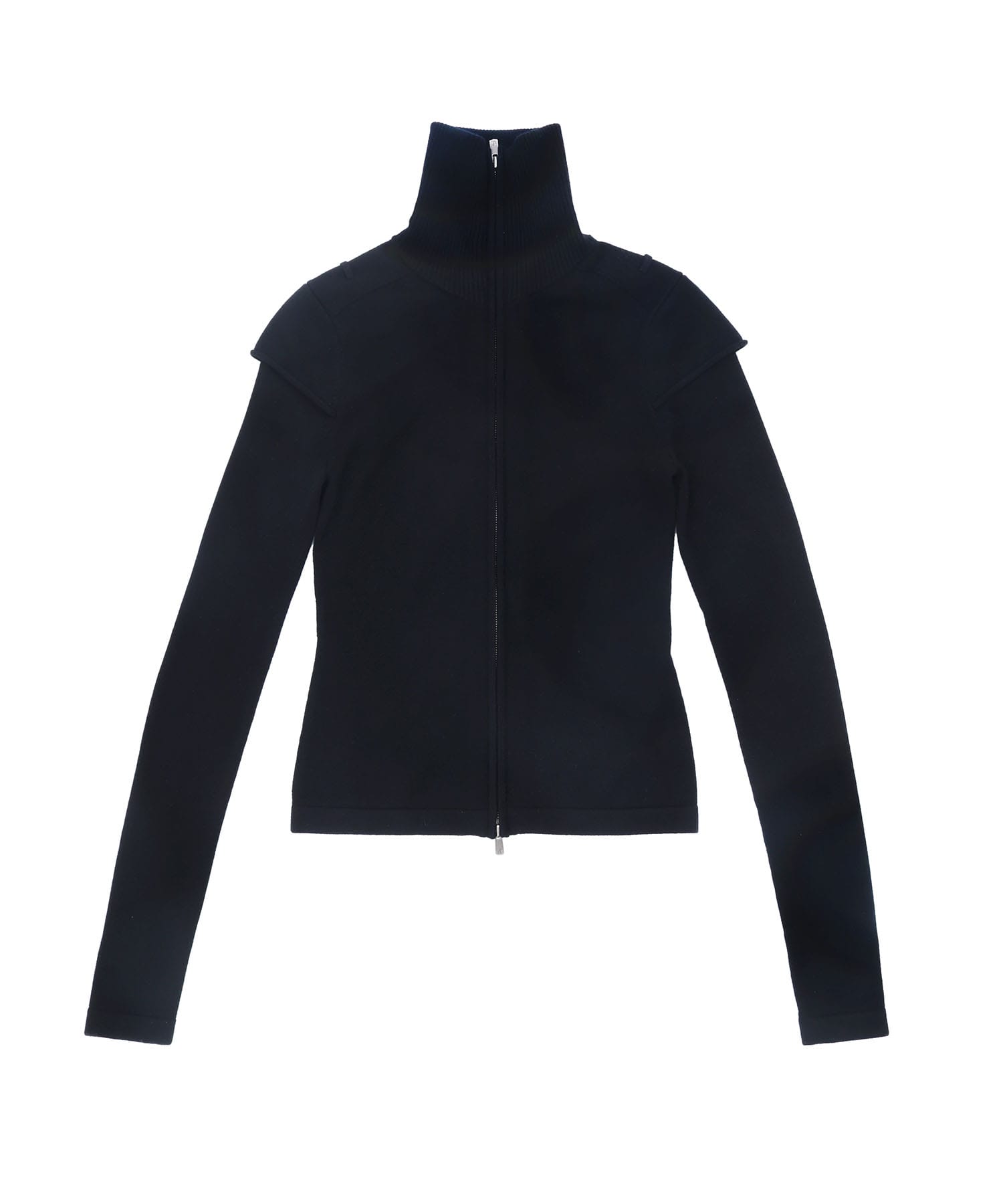 Layered-Sleeve High-Neck Knit