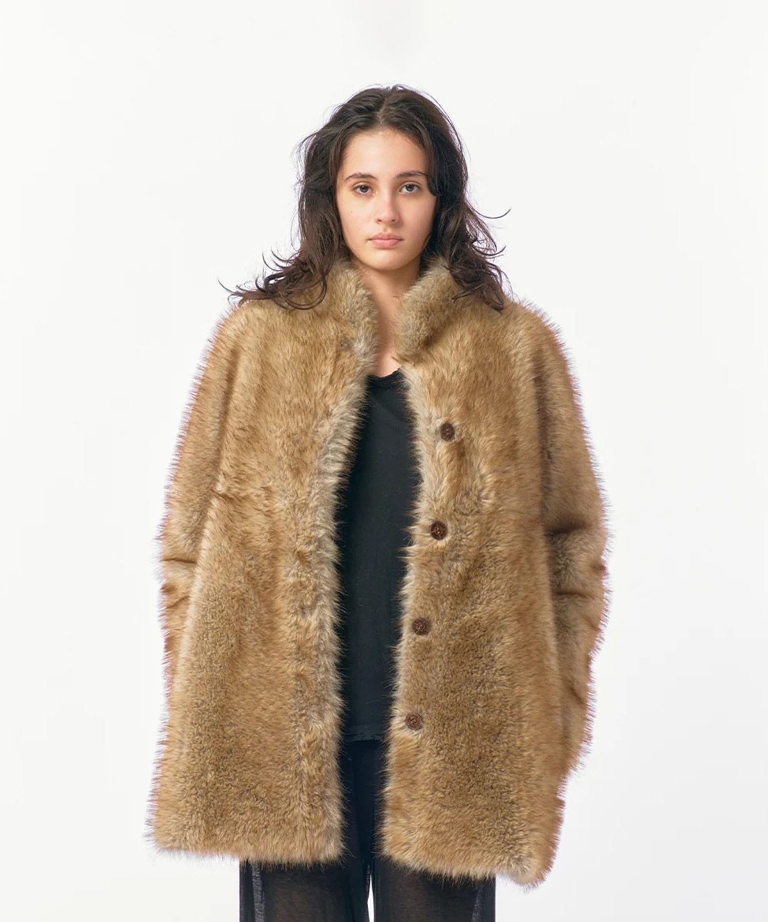 Paneled Reversible Fur Coat
